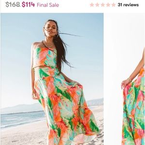 Show Me Your MuMu Melody Maxi Skirt in Tropical Palm
